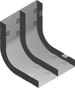 Łuk kanału dwutorowy LKd240H38 1,00 mm - 531624 - BAKS