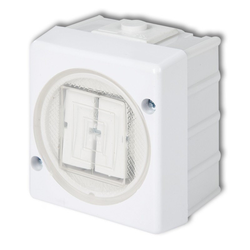 Łącznik świecznikowy biały SENIOR IP 44, 10AX 250V~ - WHS-2 - KARLIK