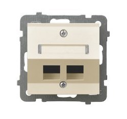 OBUDOWA GNIAZDA KOMPUTEROWEGO PODWOJNEGO ECRU AS - GPK-2GS/p/27 - OSPEL