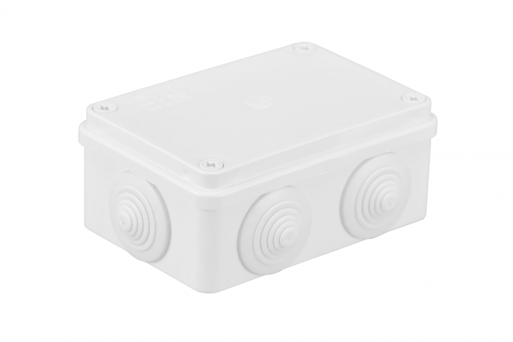 PUSZKA INSTALACYJNA NATYNKOWA HERMETYCZNA BIAŁA120 X 80 X 50, 6 DŁAWIKÓW IP55 BIAŁA - S-BOX 206B - PAWBOL