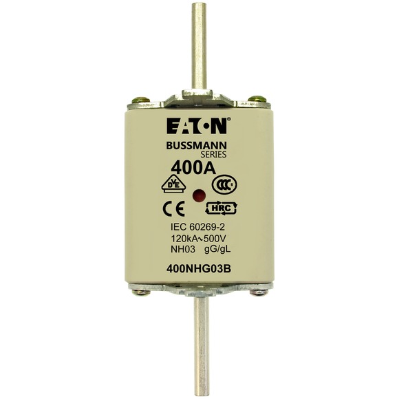 WKŁADKA BEZPIECZNIKOWA 400A 500V CHARAKTERYSTYKA GL/GG SIZE 03 DUAL IN NH FUSE - 400NHG03B - EATON