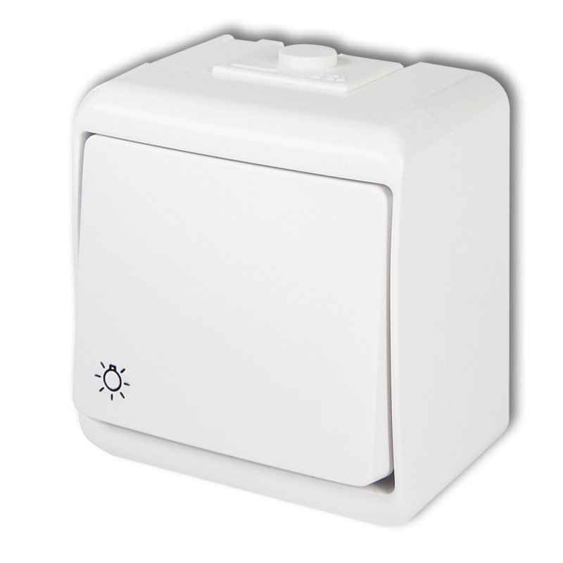 ŁĄCZNIK ZWIERNY ŚWIATŁO IP 54, 10AX 250V~ BIAŁY JUNIOR - WHE-5 - KARLIK