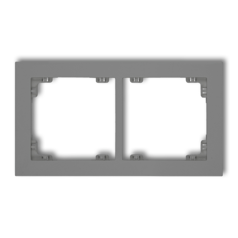 DECO Ramka uniwersalna podwójna z tworzywa 27DR-2 szary mat. - 27DR-2 - KARLIK