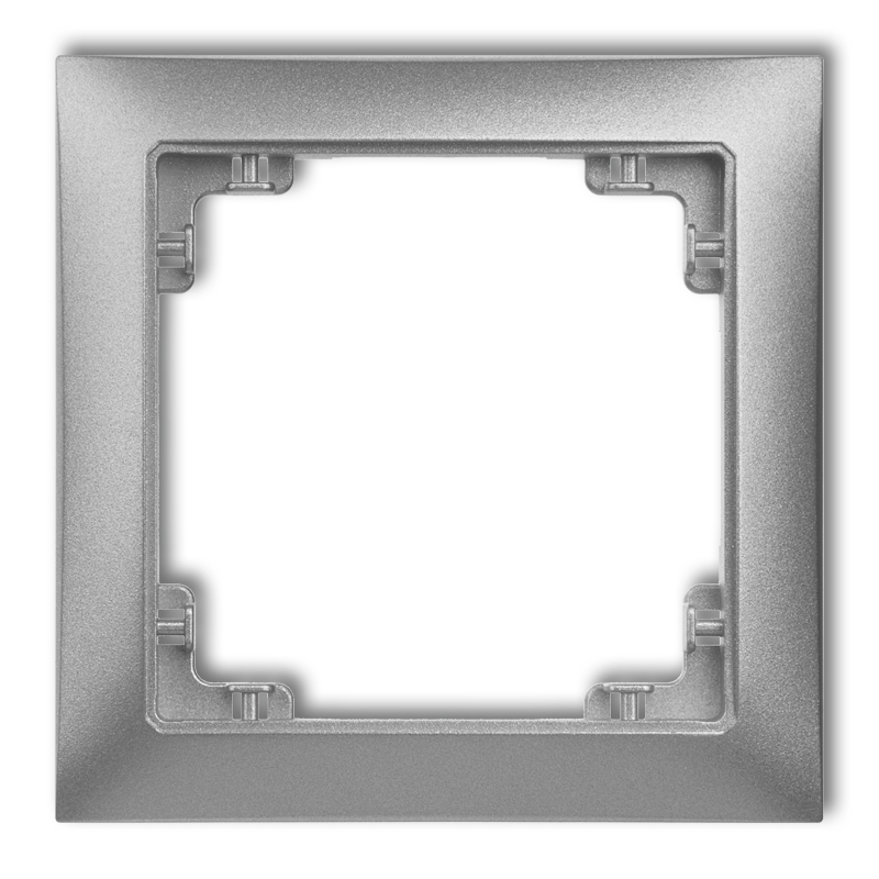 Ramka uniwersalna pojedyncza z tworzywa DECO Soft srebrny metalik - 7DRSO-1 - KARLIK