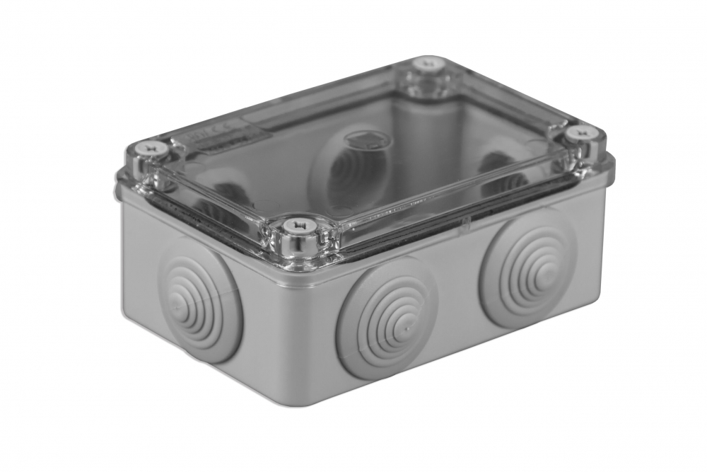 Puszka instalacyjna natynkowa; 120 x 80 x 50, 6 dławików, IP 65 S-BOX bezhalogenowe, szara. - S-BOX 206-P - PAWBOL