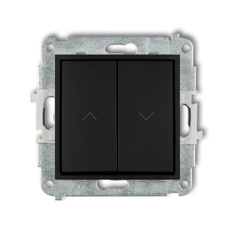 ŁĄCZNIK ŻALUZJOWY Z PODTRZYMANIEM IP 20, 10AX 250V~ CZARNY MAT MINI - 12MWP-88 - KARLIK