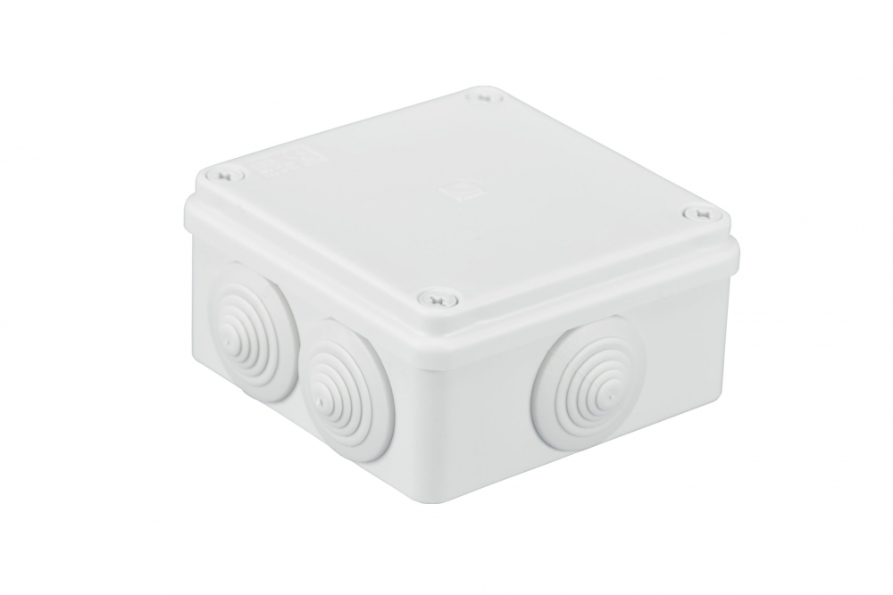 Puszka instalacyjna natynkowa (hermetyczna) S-BOX 106B 100 x 100 x 50, 6 dławików, IP 65 - S-BOX 106B - PAWBOL