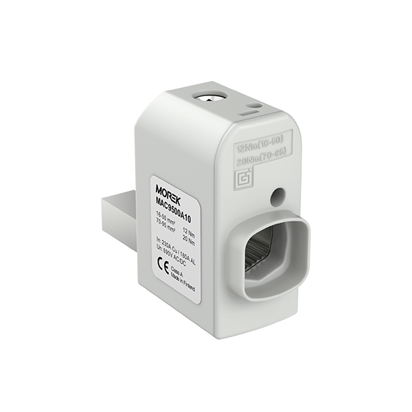 SR95ML 1xAl/Cu 16-95mm2690V zacisk aparatowy izolowany, z lewostronnym pinem i gniazdem pomiarowym - MAC9508A10 - MOREK