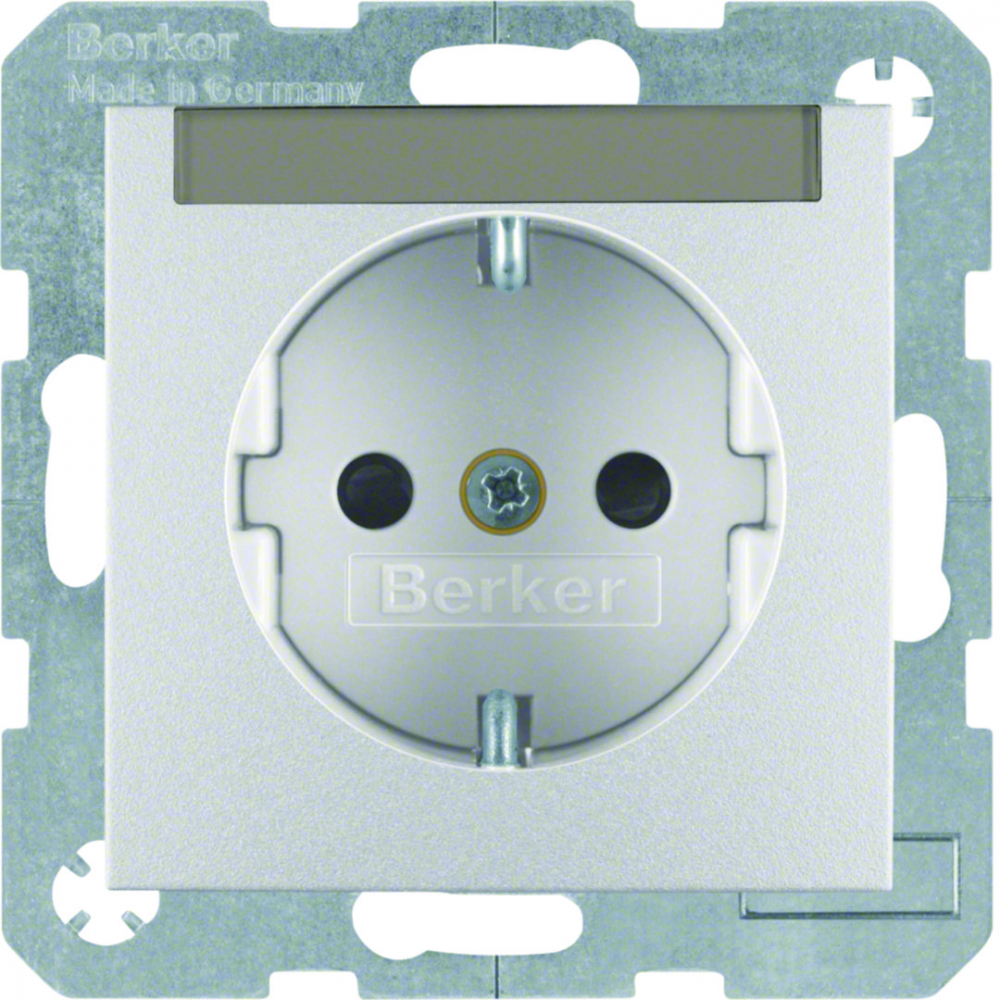 GNIAZDO SCHUKO Z POLEM OPISOWYM ALU B.7 - 47491404 - HAGER