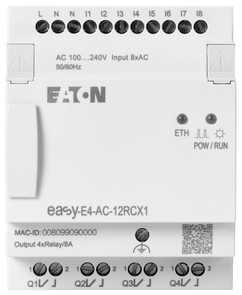 EASYE4 230VAC/DC, 8DI, 4DO-R, BEZ WYŚW. EASY-E4-AC-12RCX1 - 197216 - EATON