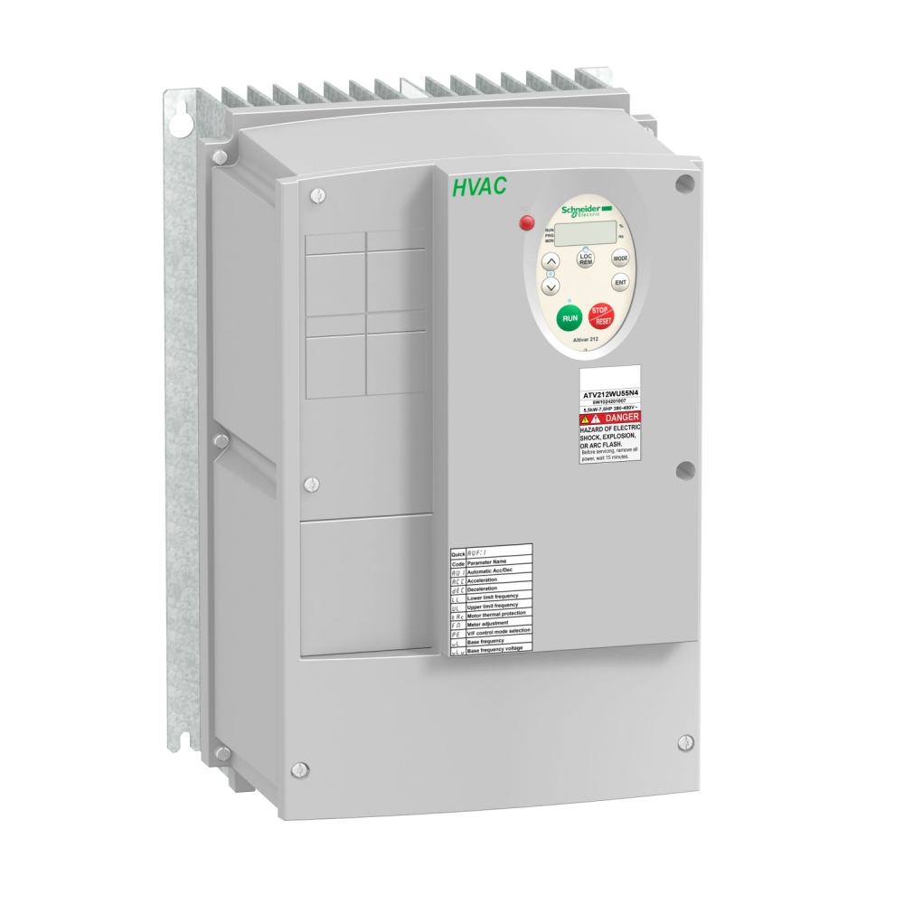 Przemiennik częstotliwości ATV212 3 fazowe 380/480VAC 50/60Hz 5.5kW 12A IP55 - ATV212WU55N4C - SCHNEIDER ELECTRIC