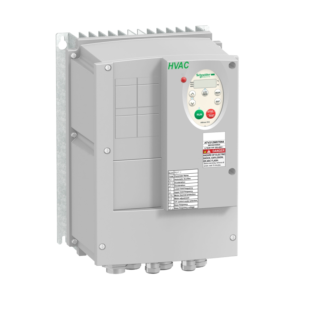 Przemiennik częstotliwości ATV212 3 fazowe 380/480VAC 50/60Hz 2.2kW 5.1A IP55 - ATV212WU22N4C - SCHNEIDER ELECTRIC