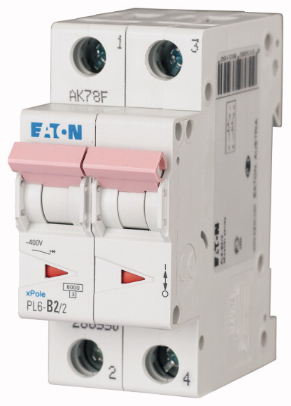 WYŁĄCZNIK NADPRĄDOWY C 2A 2-POLOWY PL6-C2/2 - 286562 - EATON