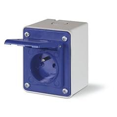 GNIAZDO N/T POJEDYNCZE Z UZIEMIENIEM 16A/IP54 FRENCH STANDARD - 570.4191 - SCAME