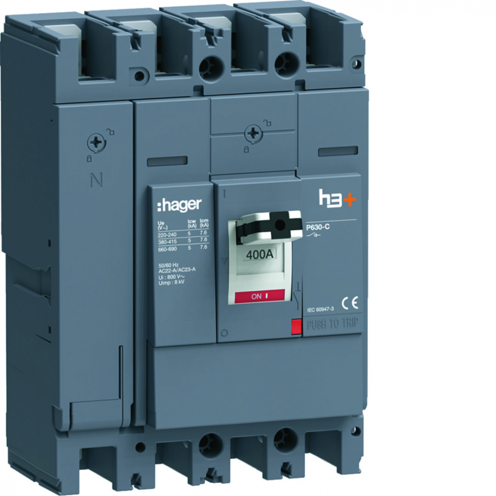 MCCB Rozłącznik mocy h3+ P630 4x400A - HCW401AR - HAGER