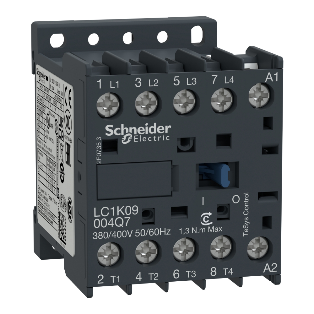 Stycznik mocy TeSys K AC1 20A 4P 4NO cewka 48VAC zaciski śrubowe - LC1K09004E7 - SCHNEIDER ELECTRIC