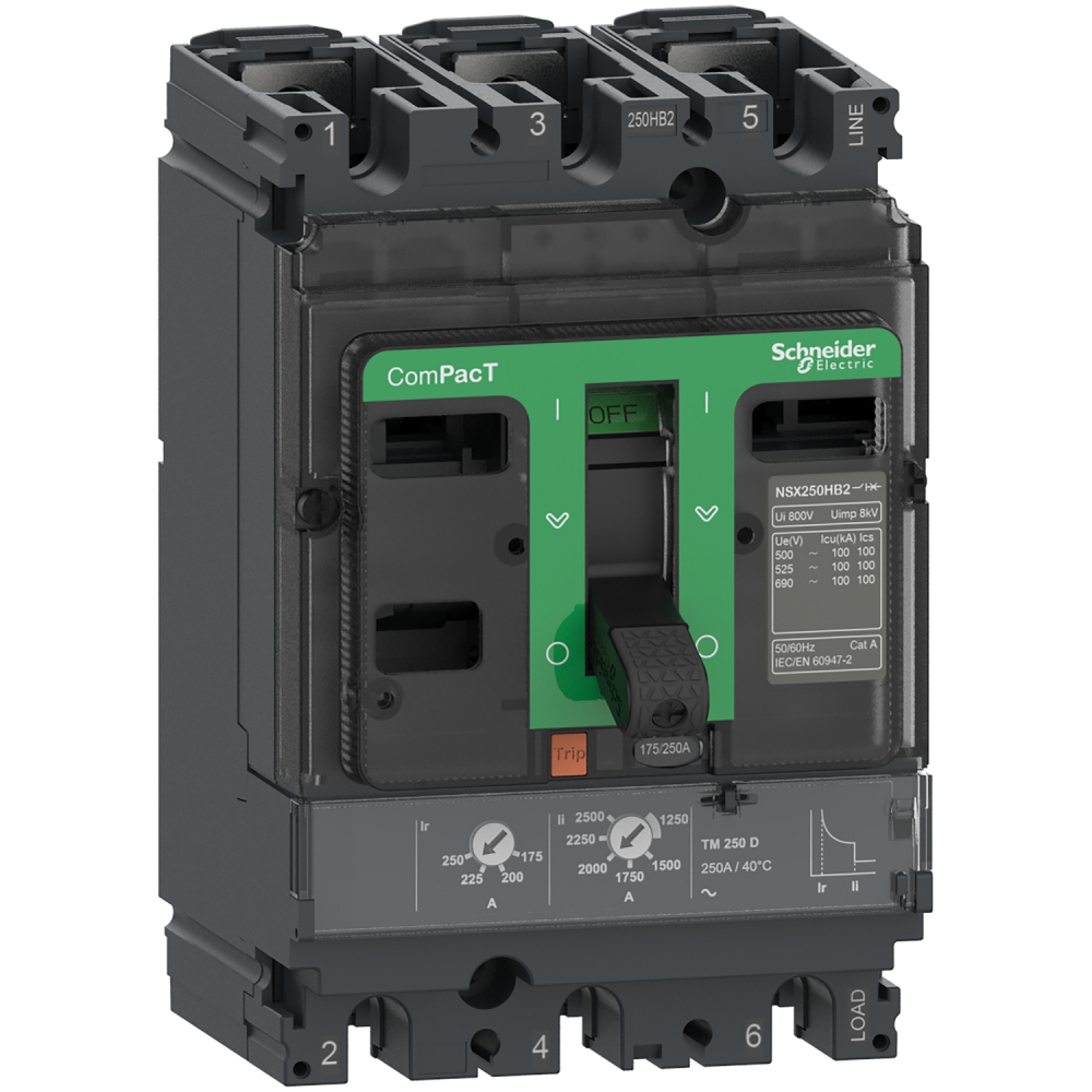 ComPacT NSX , wyłącznik NSX250F TM200D 3P, 36kA - C25F3TM200 - SCHNEIDER ELECTRIC