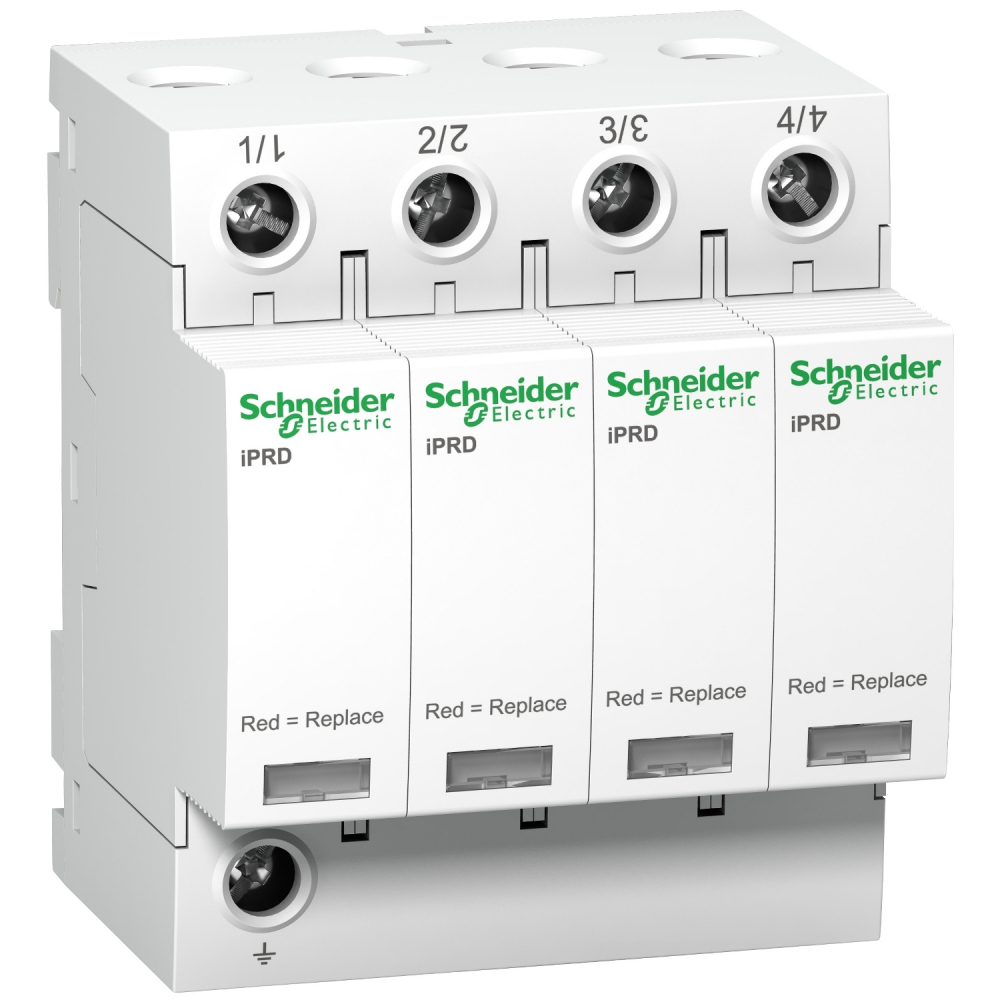 Ogranicznik przepięć Acti9 iPRD8-T23-4 4-biegunowy Typ2+Typ3 8 kA - A9L08400 - SCHNEIDER ELECTRIC