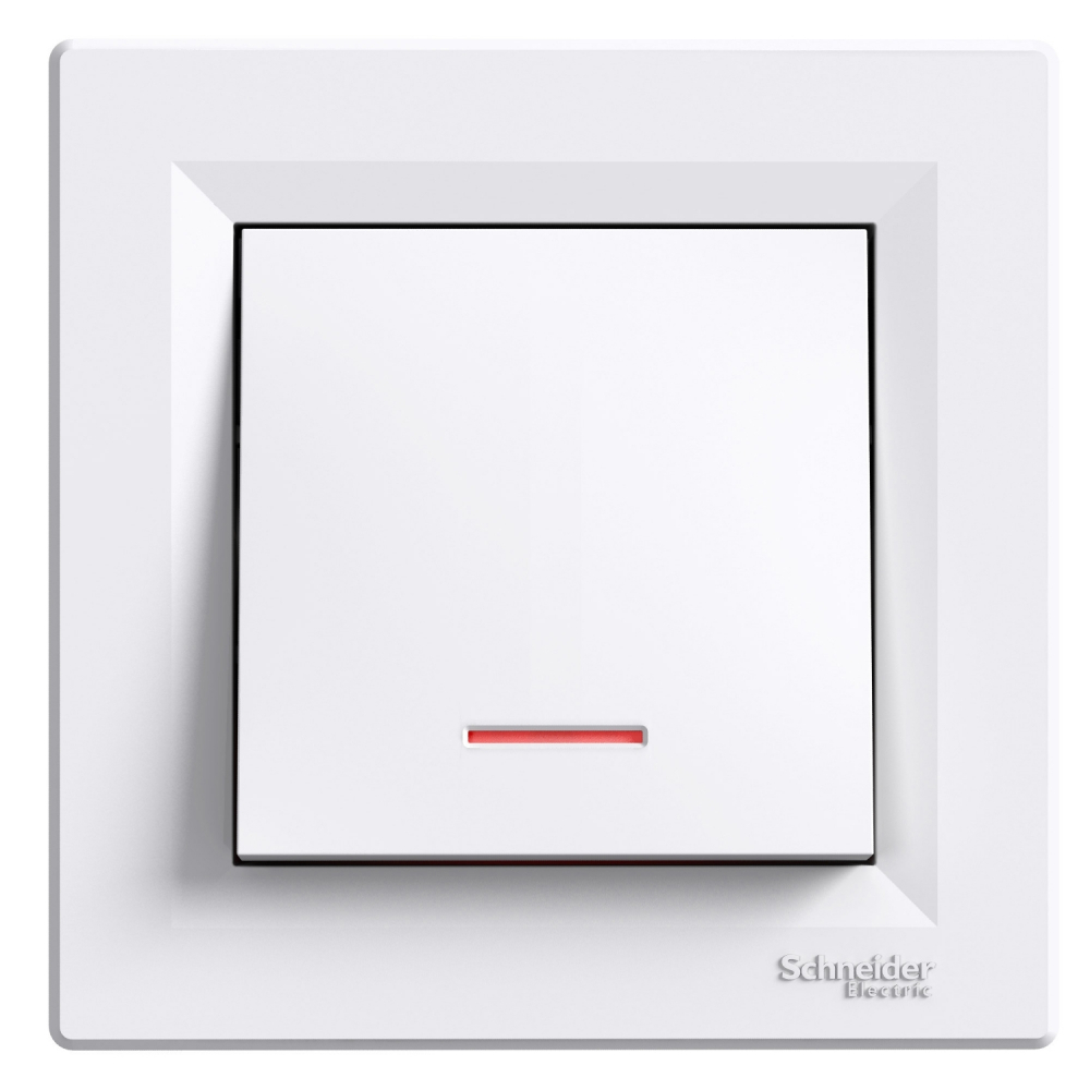 PRZYCISK Z PODŚWIETLENIEM Z RAMKĄ BIAŁY ASFORA. - EPH1600121 - SCHNEIDER ELECTRIC