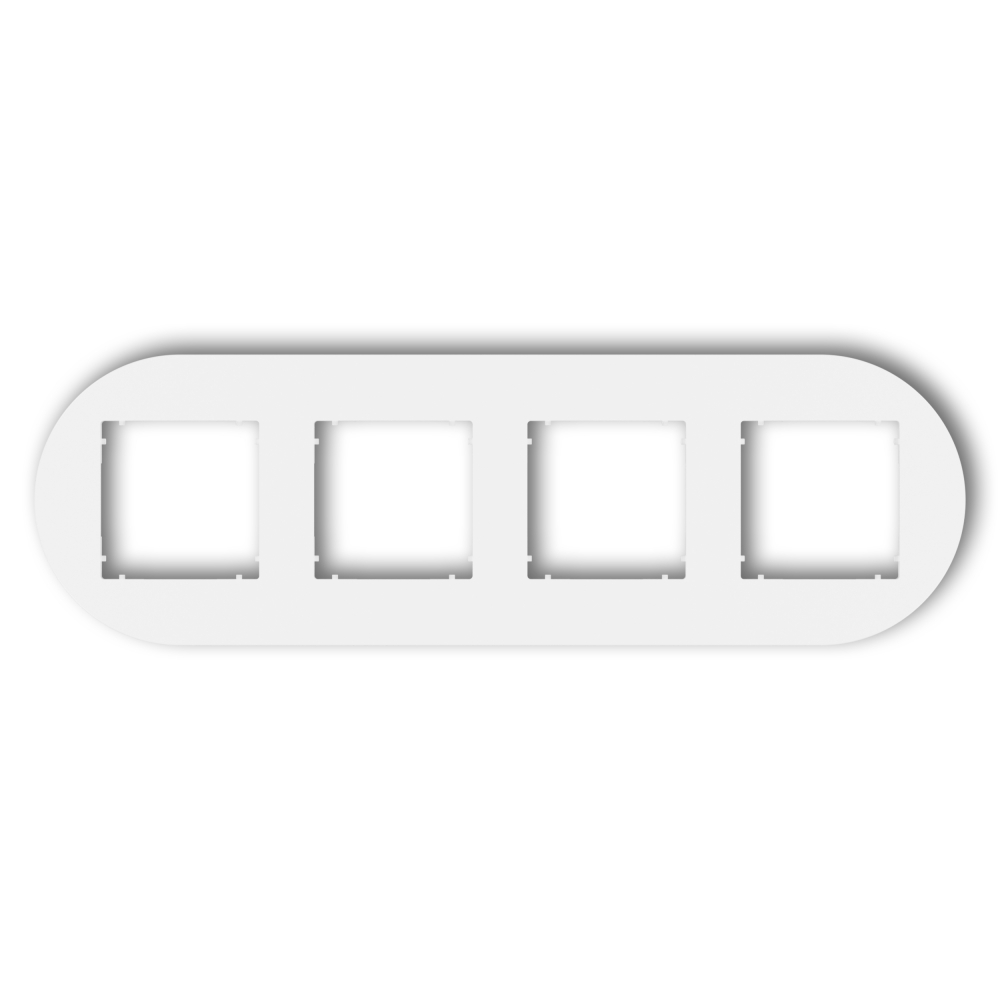 Ramka uniwersalna poczwórna okrągła z tworzywa podtynkowy IP 20 MINI biały mat - 25MRTO-4 - KARLIK