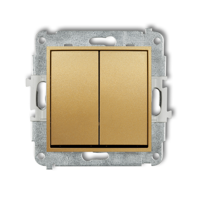Mechanizm łącznika świecznikowego podtynkowy IP 20 / IP 44, 10AX 250V~ ICON złoty - 29IWP-2 - KARLIK