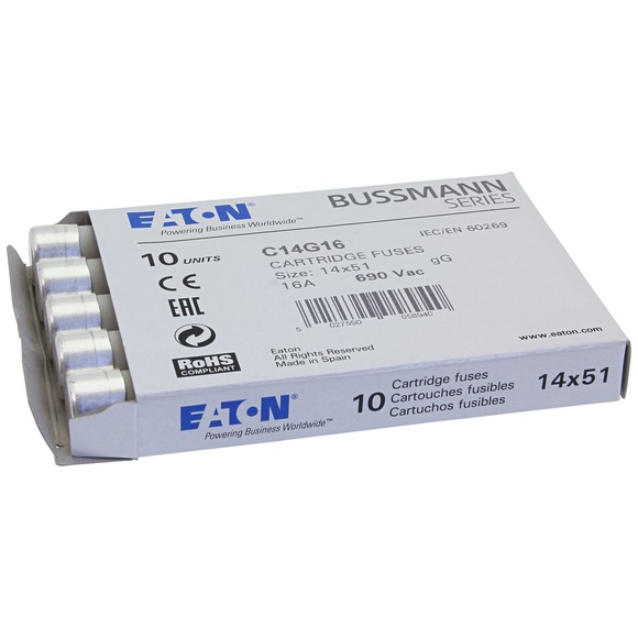 WKŁADKA CYLINDRYCZNA 14 X 51 MM 16A GG 500V AC C14G16 - C14G16 - EATON