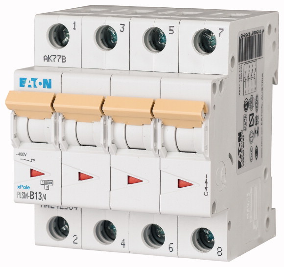 WYŁĄCZNIK NADPRĄDOWY 10KA, IN=13A, CHAR. C, 4-BIEG. SERIA PLSM PLSM-C13/4-MW - 242610 - EATON