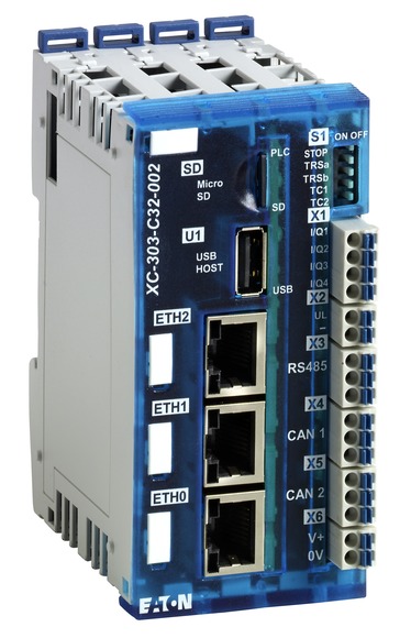 PLC XC300: CAN1, CAN2, RS485, ETH0, ETH1, ETH2, 4DIO XC-303-C32-002 - 191080 - EATON