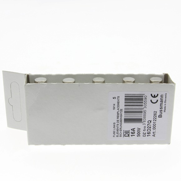 WKŁADKA DII 16A 500VAC E27 16D27Q - 16D27Q - EATON
