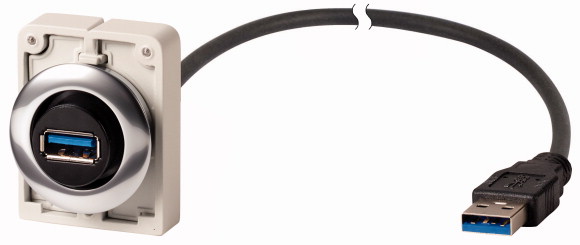 GNIAZDO USB 30MM PŁASKIE Z KABLEM 30CM M30C-FUSB-30 - 187083 - EATON