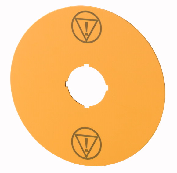 ŻÓŁTA TABLICZKA D = 90 MM Z SYMB. KONTROLOWANEGO STOPU M22-XAK-ESS - 180469 - EATON
