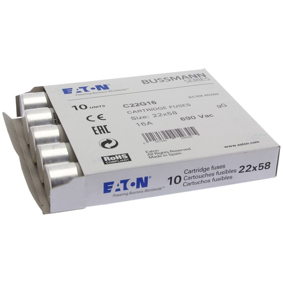 WKŁADKA CYLINDRYCZNA 22 X 58 MM 16A GG 690V AC C22G16 - C22G16 - EATON