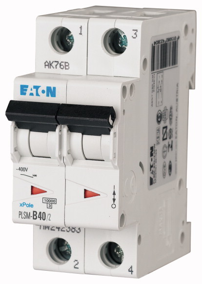 WYŁĄCZNIK NADPRĄDOWY 10KA, IN=40A, CHAR. D, 2-BIEG. SERIA PLSM PLSM-D40/2-MW - 242432 - EATON