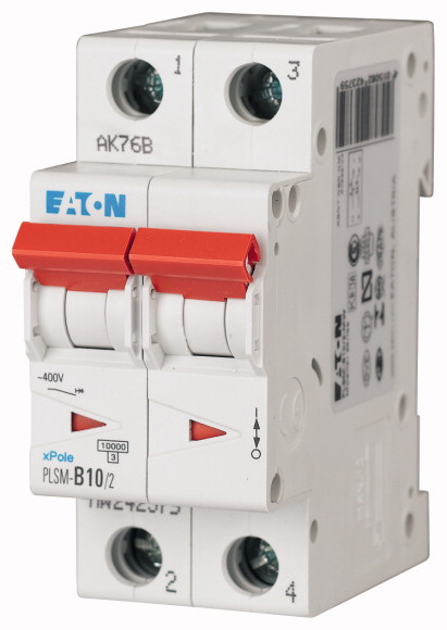 WYŁĄCZNIK NADPRĄDOWY 10KA, IN=10A, CHAR. D, 2-BIEG. SERIA PLSM PLSM-D10/2-MW - 242424 - EATON