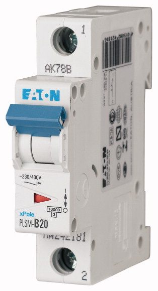 WYŁĄCZNIK NADPRĄDOWY 10KA, IN=20A, CHAR. B, 1-BIEG. SERIA PLSM PLSM-B20-MW - 242181 - EATON