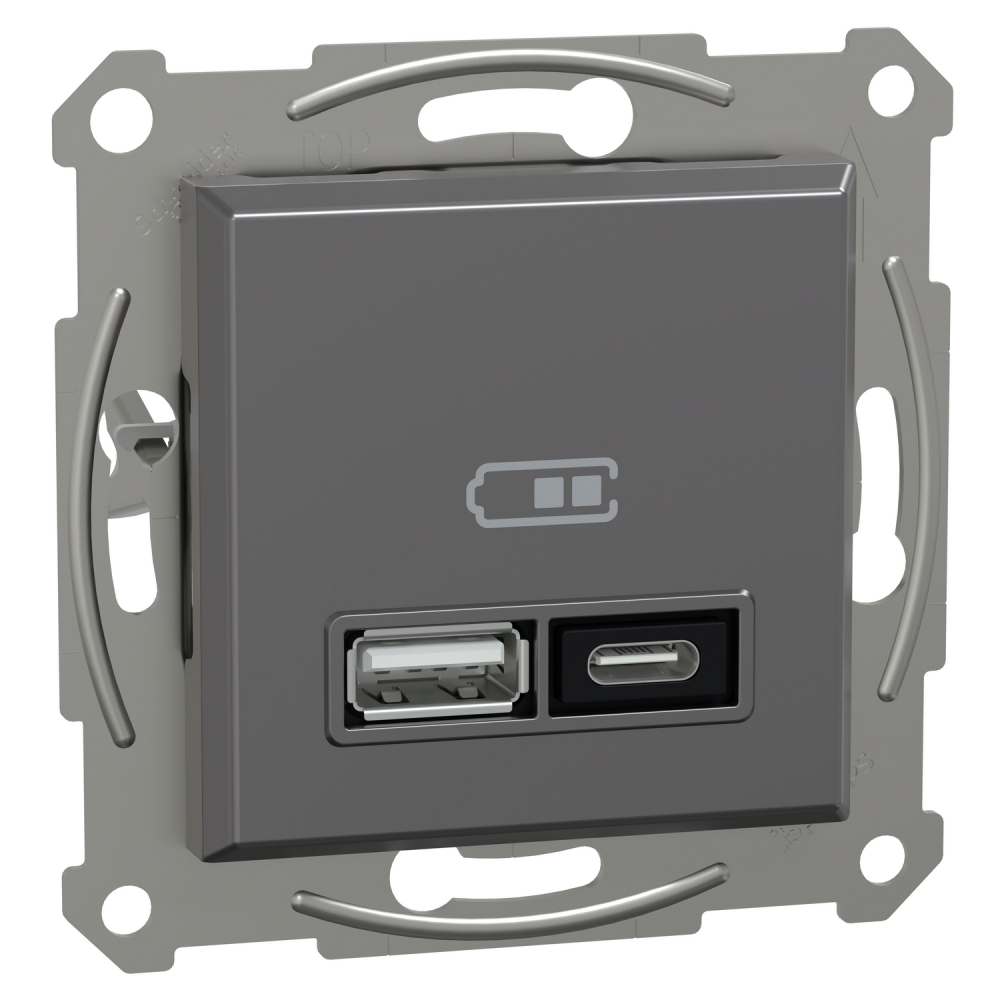 Gn. ładowania USB A+C 21W PD, antracyt - EPH2700571 - SCHNEIDER ELECTRIC