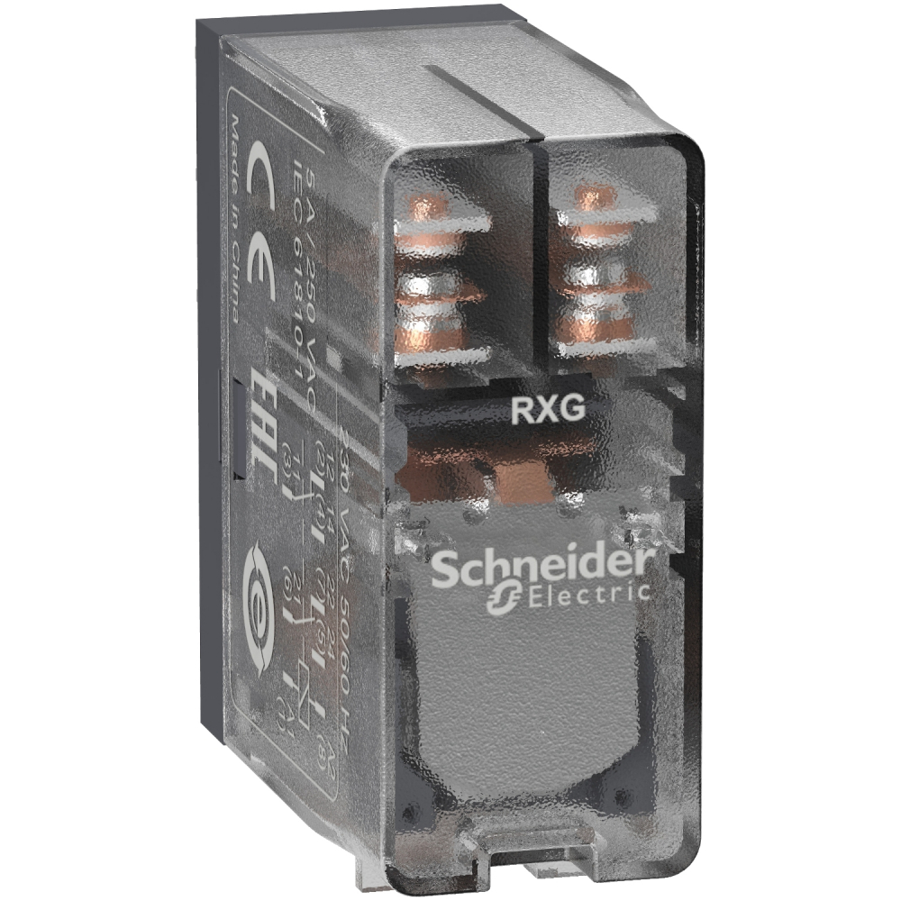 2CO 5A PRZEKAŹNIK CLEAR 230VAC - RXG25P7 - SCHNEIDER ELECTRIC