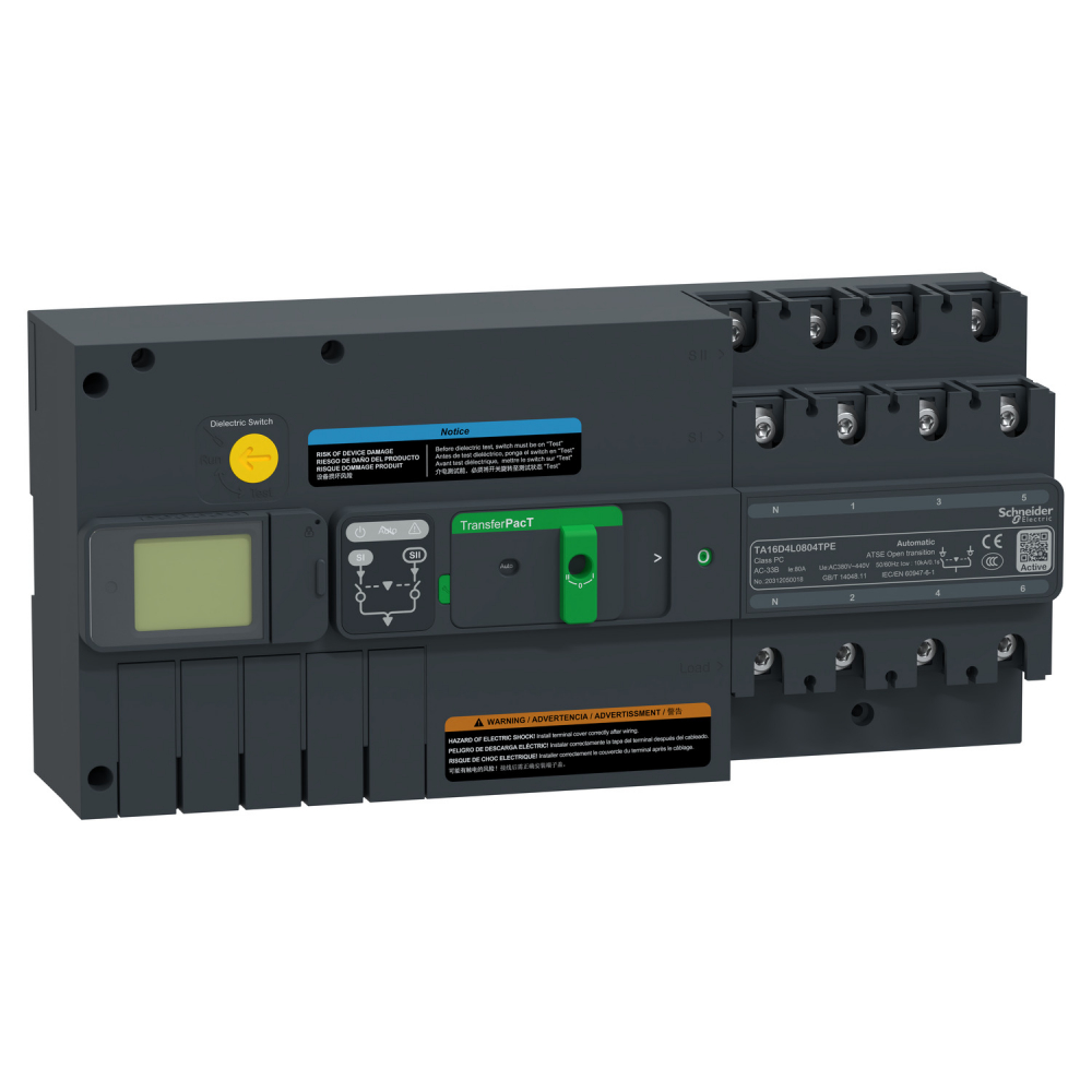 Ukł. przeł. zas. TA16, 80A 4P LCD - TA16D4L0804TPE - SCHNEIDER ELECTRIC