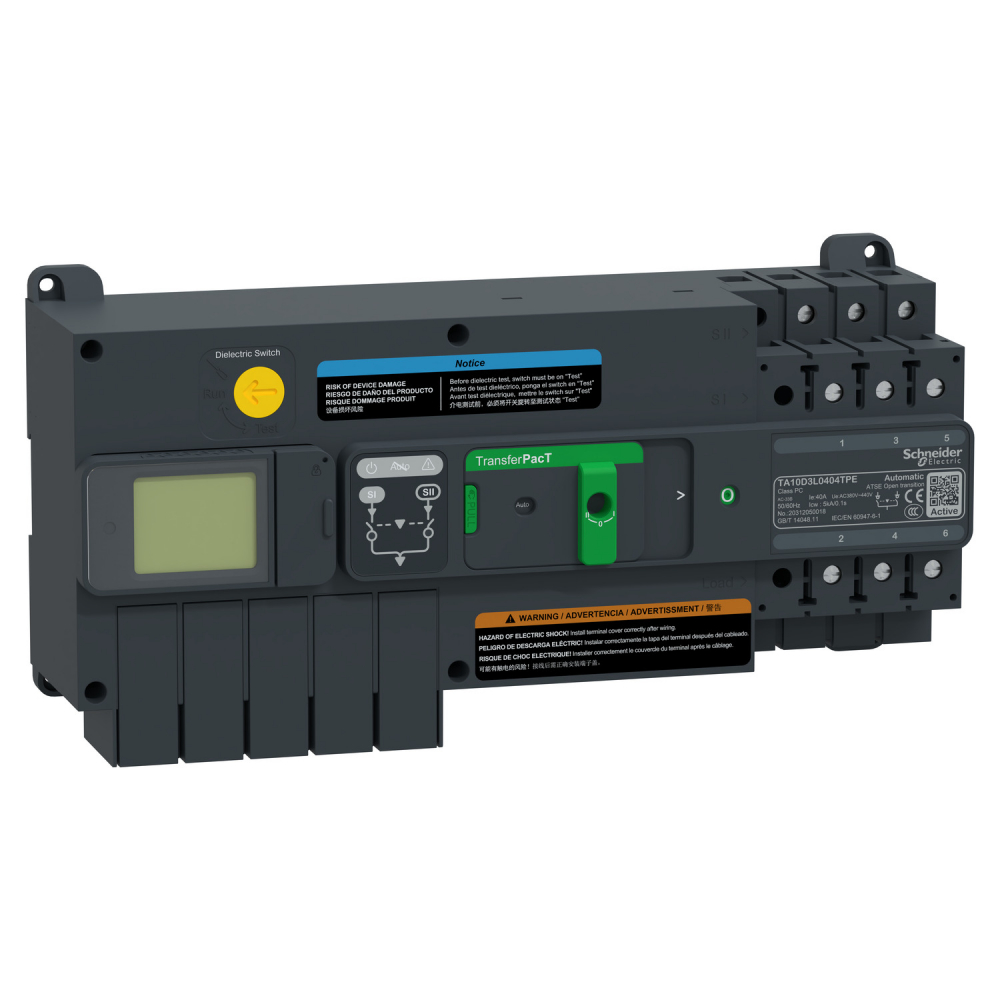 Ukł. przeł. zas. TA10, 40A 3P LCD - TA10D3L0404TPE - SCHNEIDER ELECTRIC
