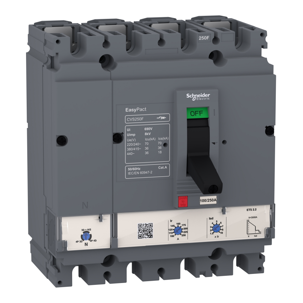 EasyPact CVS100F 100A ETS 2.2 36kA 4P - LV510583 - SCHNEIDER ELECTRIC