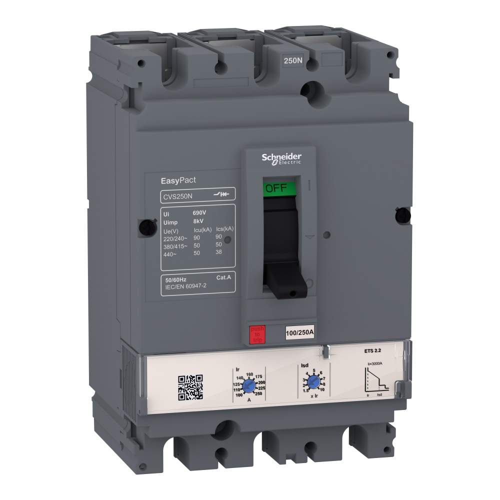 EasyPact CVS100N 100A ETS 2.2 50 kA 3P - LV510555 - SCHNEIDER ELECTRIC