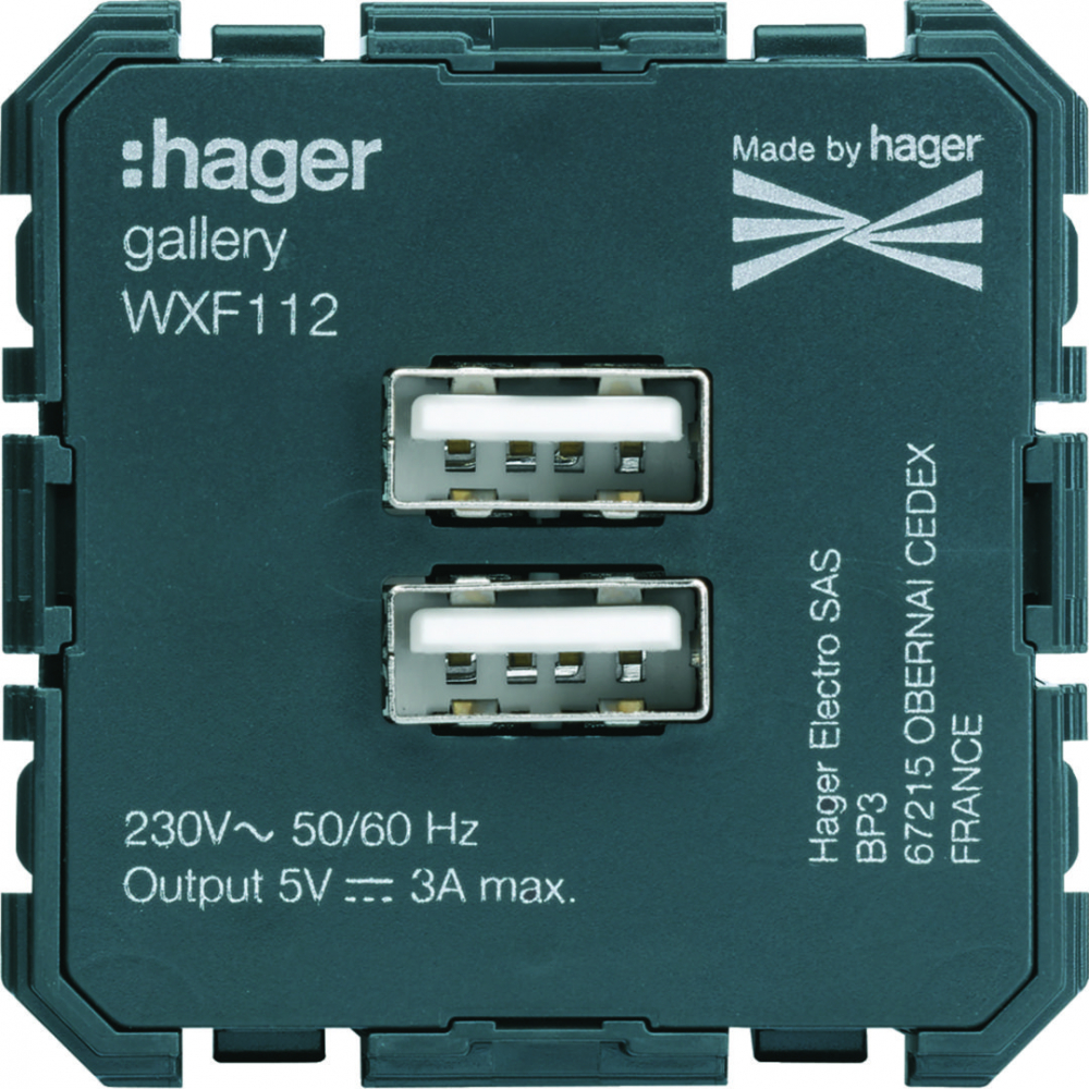 lumina/gallery Ładowarka USB A+A 3A mechanizm 2M - WXF112 - HAGER