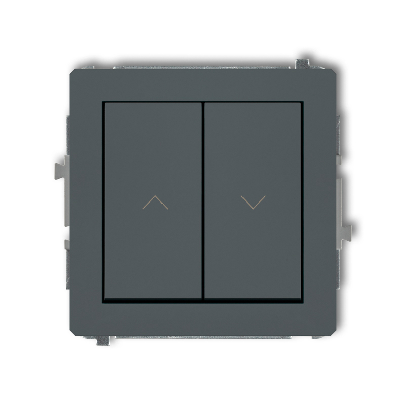 Mechanizm łącznika żaluzjowego z podtrzymaniem podtynkowy IP 20, 10AX 250V~ DECO grafitowy mat - 28DWP-88 - KARLIK