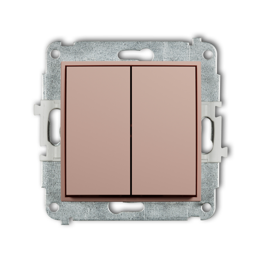 Mechanizm łącznika świecznikowego podtynkowy IP 20 / IP 44, 10AX 250V~ MINI łososiowy - 62MWP-2 - KARLIK