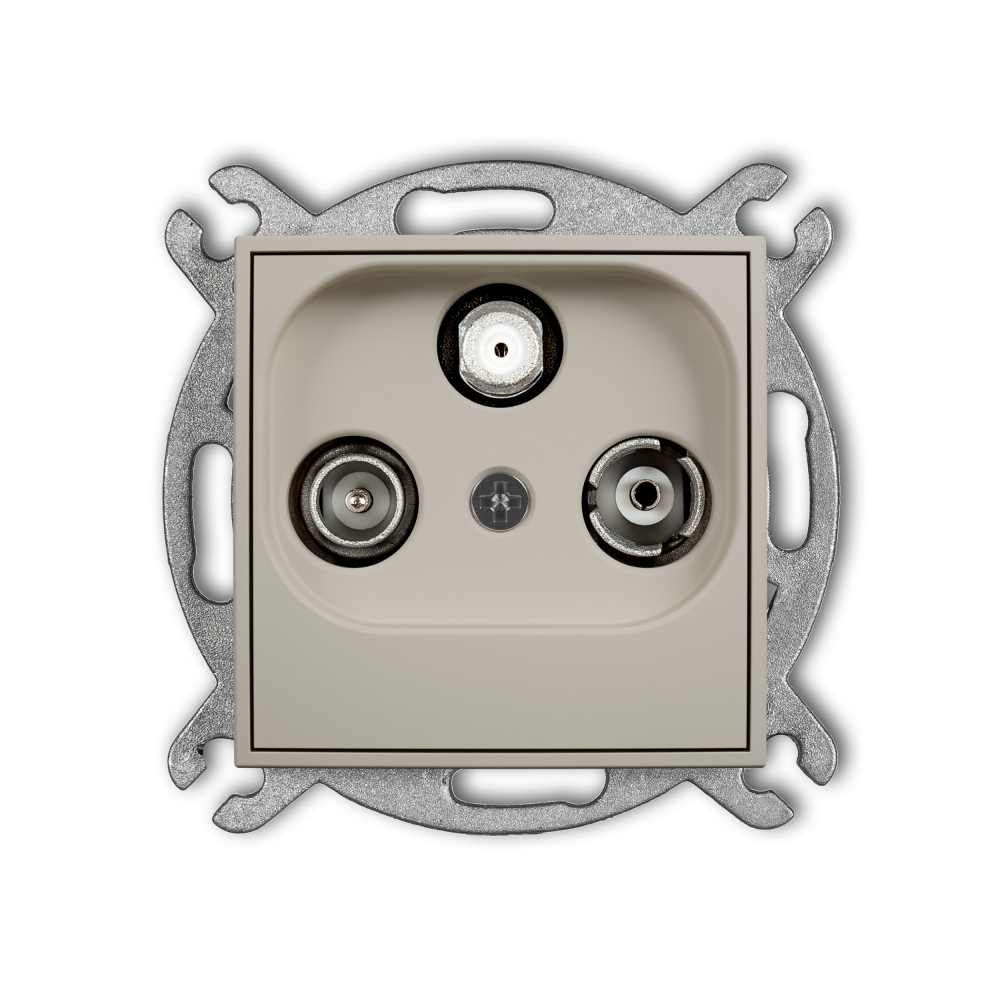 Mechanizm gniazda abonenckiego RTV-SAT końcowego 1,5dB podtynkowy IP 20 ICON taupe - 60IGS - KARLIK