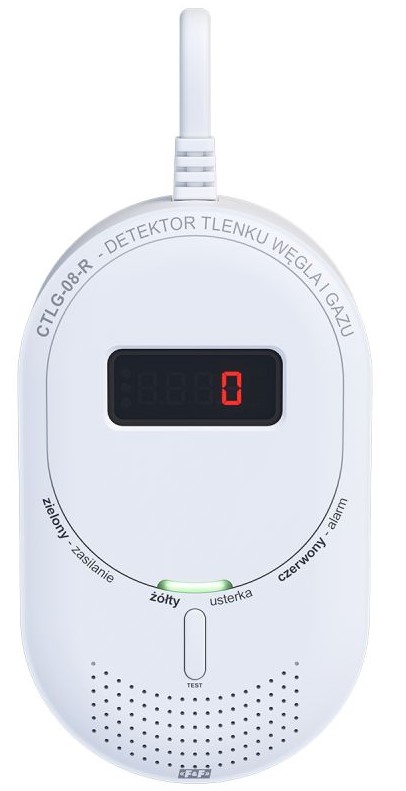 Detektor tlenku węgla i gazu z 433 MHz - CTLG-08-R - F&F