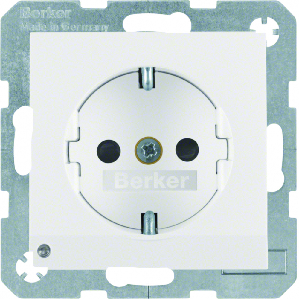 B.3/B.7 Gniazdo SCHUKO z uz. z podświetleniem orientacyjnym LED, biały - 41091909 - HAGER