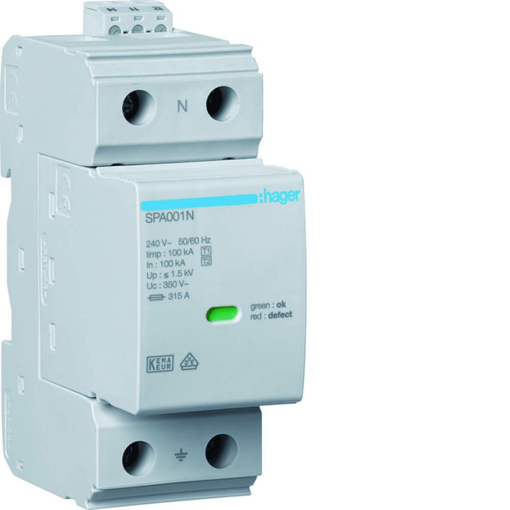 SPD T1 N-PE Iimp=100kA In=100kA Up=? 1,5 kV styk - SPA180N - HAGER