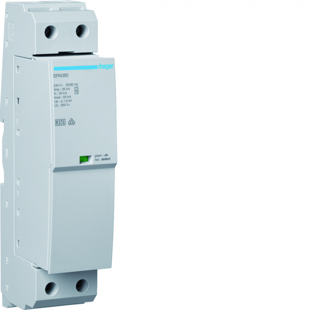 SPD T1 1P Iimp=25 kA In=25 kA Up=? 1,5 kV styk - SPA180 - HAGER