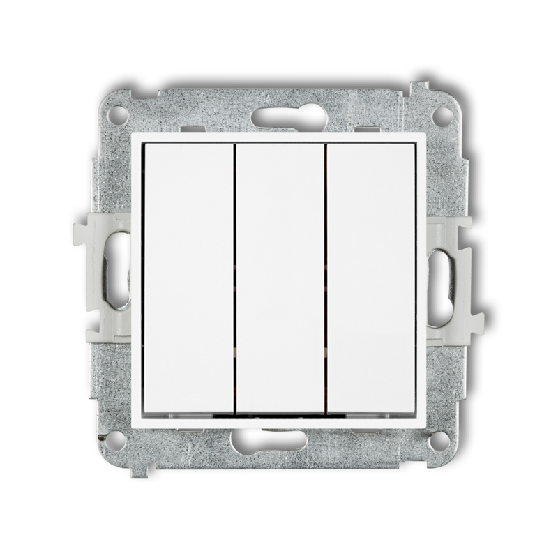 Mechanizm łącznika potrójnego podtynkowy IP 20, 10AX 250V~ MINI biały mat - 25MWP-7 - KARLIK